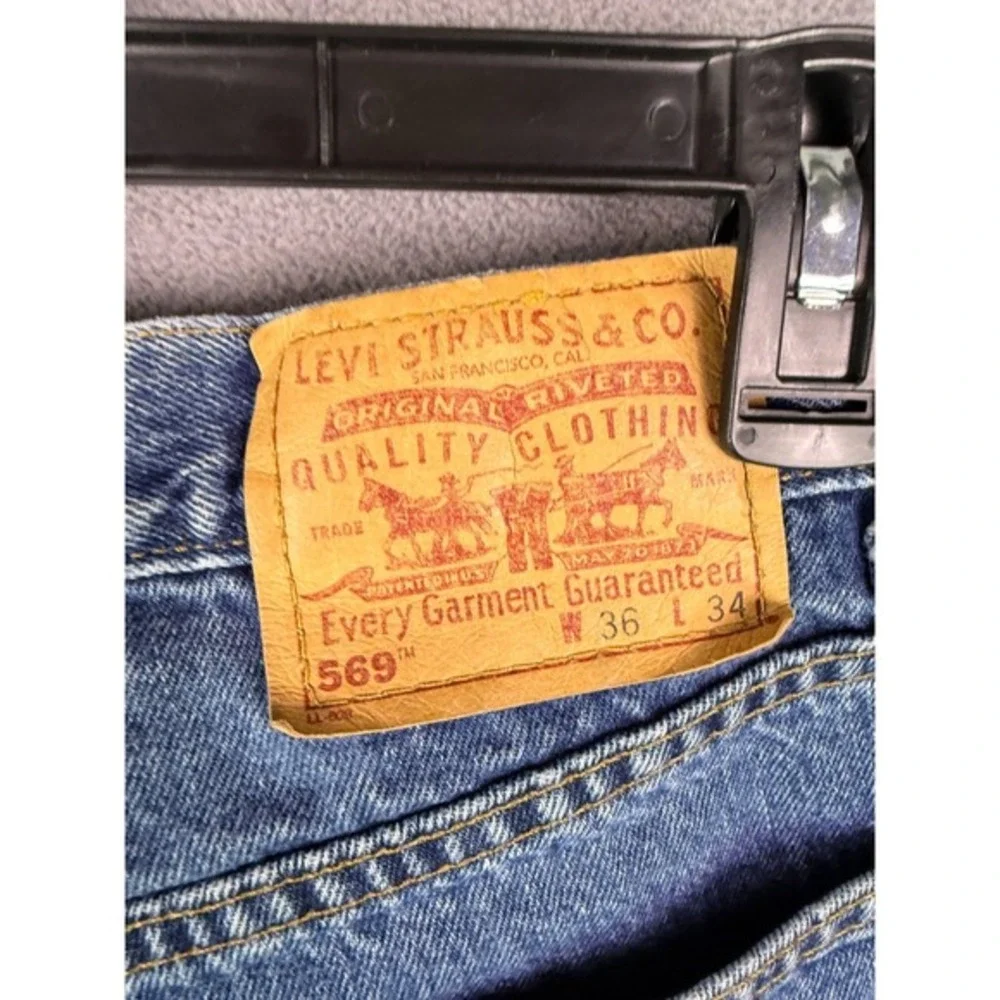 VTG Y2K Levis 569 Jeans 36x34 Stonewash Loose Straight RedTab Baggy Skate Grunge